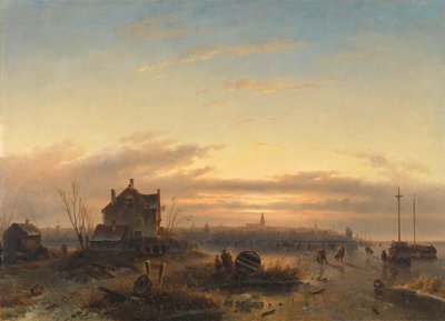 Winter auf der IJ vor Amsterdam von Charles-Henri-Joseph Leickert