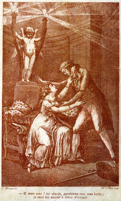 „Vergib mir meine Fehler; Ich möchte sie mit Liebe sühnen.“ 18. Jahrhundert von Charles (after) Monnet