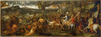 Alexander der Große und Porus, König von Indien von Charles (studio of ) Le Brun
