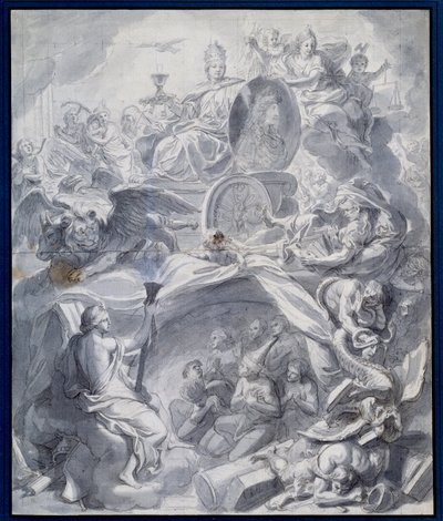 Allegorie: „Die siegreiche Kirche der Häresie oder der Triumph der Religion“ von Charles (studio of ) Le Brun