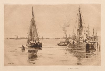 Zwei Schaluppen auf dem East River, 1889 von Charles Adams Platt