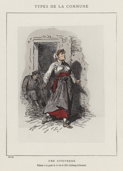 Eine Bürgerin, zuständig für die Bewachung der Rue de Lille, Faubourg St-Germain von Charles Albert d Arnoux Bertall