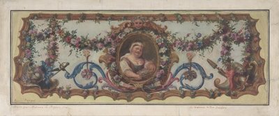 Entwurf für einen Wandteppichsitz eines Sofas von Charles Antoine Coypel