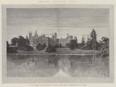 Englische Häuser, Alton Towers, Staffordshire, der Sitz des Earl of Shrewsbury und Talbot von Charles Auguste Loye