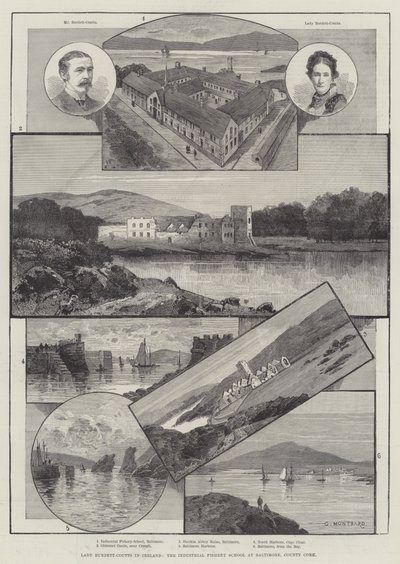 Lady Burdett-Coutts in Irland, die industrielle Fischereischule in Baltimore, County Cork von Charles Auguste Loye