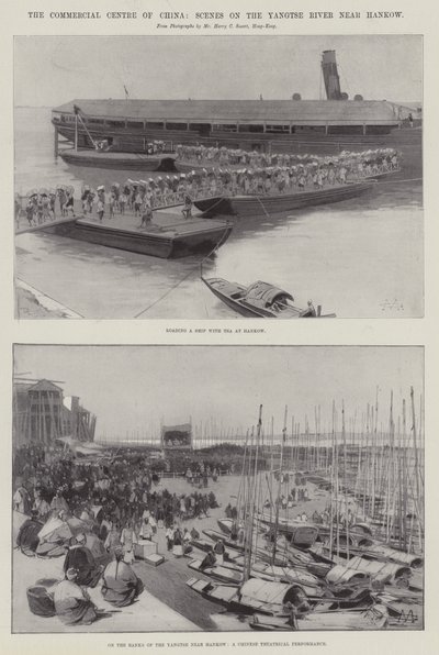Das Handelszentrum Chinas, Szenen am Jangtse-Fluss in der Nähe von Hankow von Charles Auguste Loye