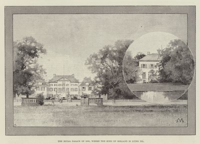 Der Königspalast von Loo, wo der König von Holland krank liegt von Charles Auguste Loye