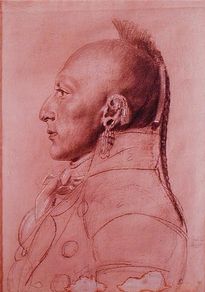 Porträt eines Häuptlings der Little Osages, um 1807 von Charles Balthazar Julien Févret de Saint Mémin