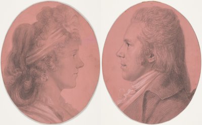 Porträts von Georges Arnold Fitzwilliam und Eleanor Ramsay Fitzwilliam; ein Paar von Charles Balthazar Julien Févret de Saint-Mémin