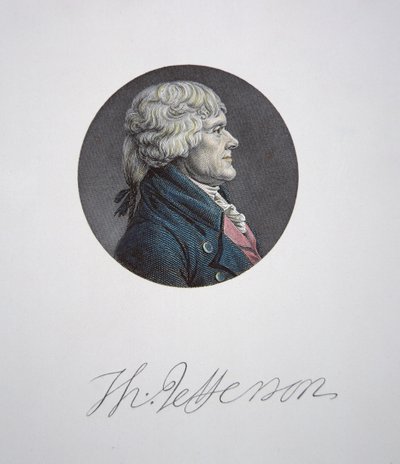 Thomas Jefferson (1743-1826) von Charles Balthazar Julien Févret de Saint Mémin