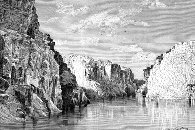 Die Schlucht der Marmor-Felsen, Indien, 1895 von Charles Barbant
