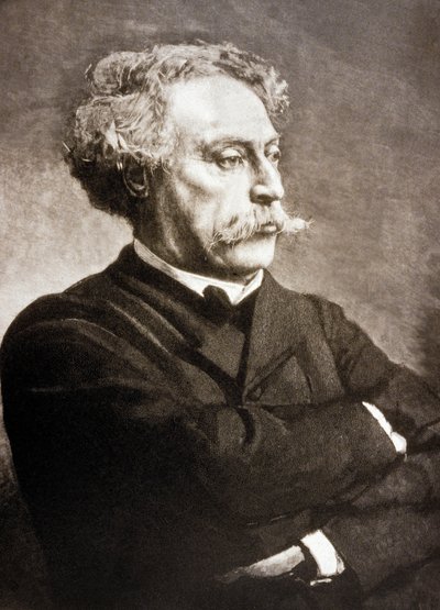 Alexandre Dumas Fils (1824-1895) französischer Schriftsteller, nach Leon Bonnat (Gravur) von Charles Baude