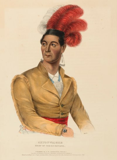 AHYOUWAIGHS. HÄUPTLING DER SECHS NATIONEN, aus Geschichte der Indianerstämme Nordamerikas von Charles Bird King