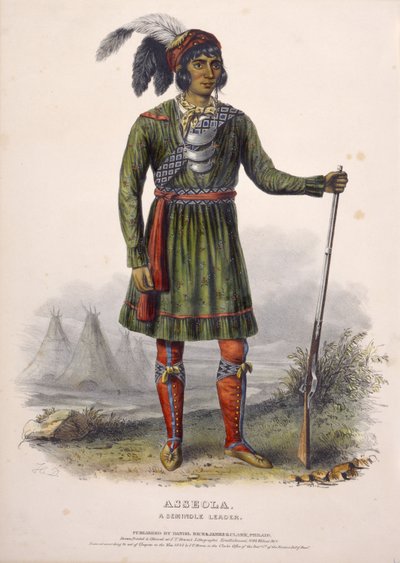 ASSEOLA, EIN SEMINOLE-FÜHRER, aus Geschichte der Indianerstämme Nordamerikas von Charles Bird King