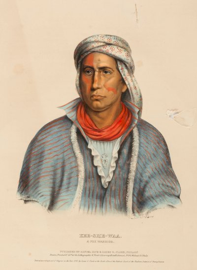KEE-SHE-WAA. Ein Fuchs-Krieger, aus Geschichte der Indianerstämme Nordamerikas von Charles Bird King