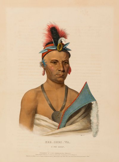 KEE-SHES-WA, Ein Fuchs-Häuptling, aus der Geschichte der Indianerstämme Nordamerikas von Charles Bird King