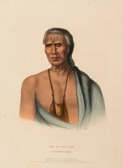 LAP-PA-WIN-SOE. Ein Delaware-Häuptling, aus Geschichte der Indianerstämme Nordamerikas von Charles Bird King