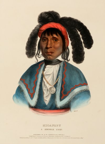 MICANOPY. EIN SEMINOLE-HÄUPTLING., aus Geschichte der Indianerstämme Nordamerikas von Charles Bird King