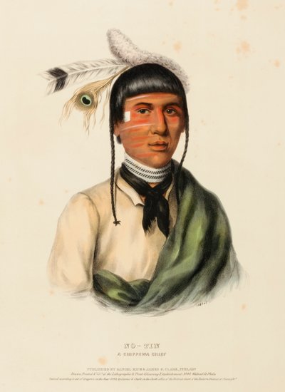 NO-TIN. Ein CHIPPEWA-HÄUPTLING, aus der Geschichte der Indianerstämme Nordamerikas von Charles Bird King