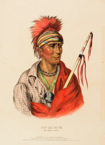NOT-CHI-MI-NE. Ein Ioway-Häuptling, aus Geschichte der Indianerstämme Nordamerikas von Charles Bird King
