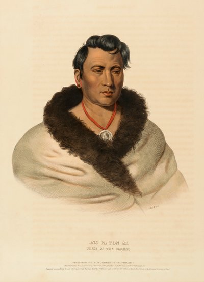 ONG PA TON GA. HÄUPTLING DER OMAHAS., aus Geschichte der Indianerstämme Nordamerikas von Charles Bird King
