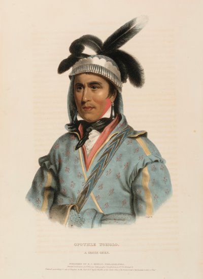 OPOTHLE YOHOLO. Ein CREEK HÄUPTLING, aus Geschichte der Indianerstämme Nordamerikas von Charles Bird King