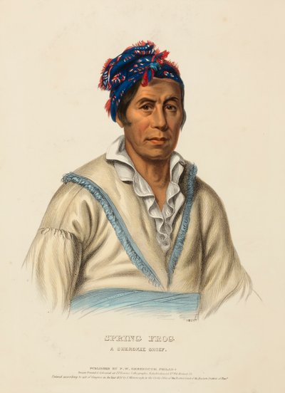 SPRING FROG. Ein Cherokee-Häuptling, aus der Geschichte der Indianerstämme Nordamerikas von Charles Bird King