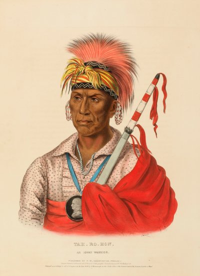 TEH-RO-HON, ein Ioway-Krieger, aus Geschichte der Indianerstämme Nordamerikas von Charles Bird King