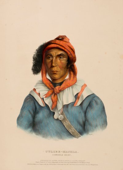 TULCEE-MATHLA. Ein Seminolenhäuptling, aus der Geschichte der Indianerstämme Nordamerikas von Charles Bird King