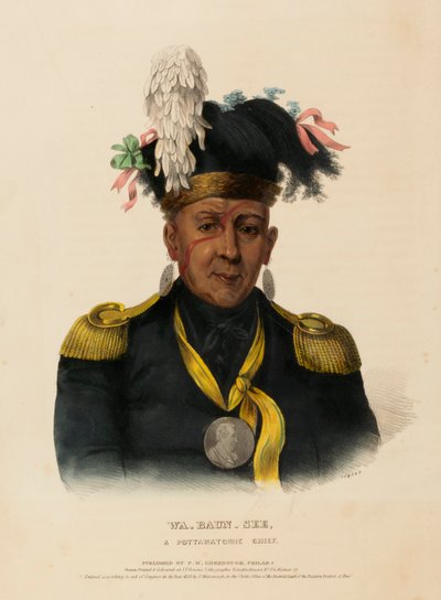 WA-BAUN-SEE, EIN POTTAWATOMIE-HÄUPTLING, aus der Geschichte der Indianerstämme Nordamerikas von Charles Bird King