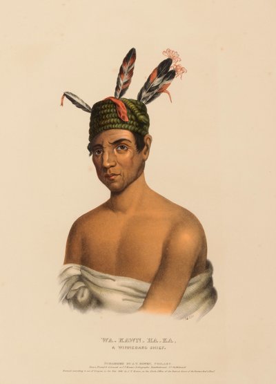 WA-KAWN-HA-KA, ein Winnebago-Häuptling, aus der Geschichte der Indianerstämme Nordamerikas von Charles Bird King