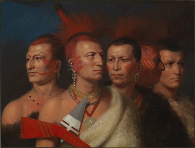 Junger Omahaw, Kriegsaigel, Kleiner Missouri und Pawnees von Charles Bird King