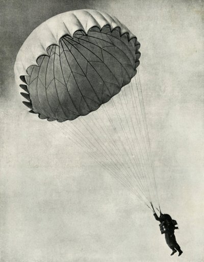 Flieger mit Fallschirm während des Zweiten Weltkriegs, 1941 von Charles Brown