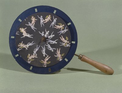Das Phenakistiskop mit einem Cherub-Design, 1835 von Charles Chevalier