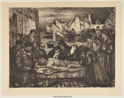 Schmerz im Land des Meeres oder Die Opfer des Meeres (Abzug b) von Charles Cottet