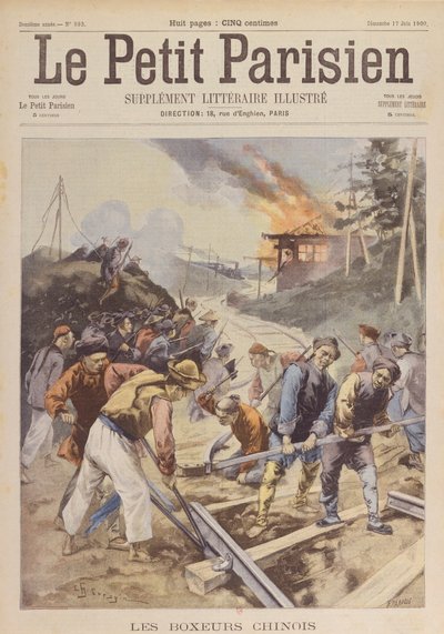 Der Boxeraufstand (1900-01), Boxer sabotieren die Eisenbahn, Juni 1900 von Charles Crespin