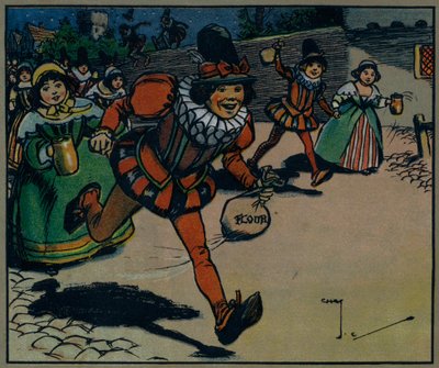 Mädchen und Jungen kommen zum Spielen heraus von Charles Crombie