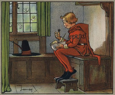 Kleiner Jack Horner (Farblithografie) von Charles Crombie