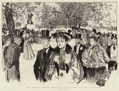 Die Saison, Kirchenparade im Hyde Park am Sonntagmorgen von Charles Dana Gibson