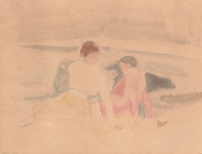 Ohne Titel (Zwei Frauen und Boote) von Charles Demuth