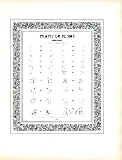 Kalligraphische Eckelemente - Traits de Plume Coins von Charles Derriey