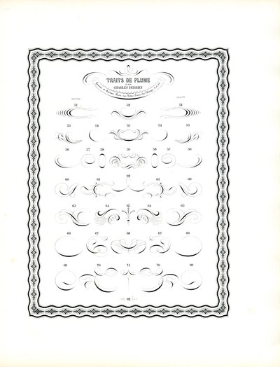 Kalligraphische Federverzierungen - Fortsetzung der ersten Serie von Charles Derriey