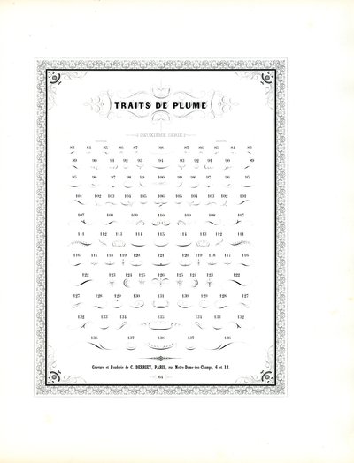Kalligraphische Federverzierungen - Zweite Serie von Charles Derriey