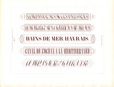 Kalligraphische Titellinien im ornamentalen Schriftdesign von Charles Derriey