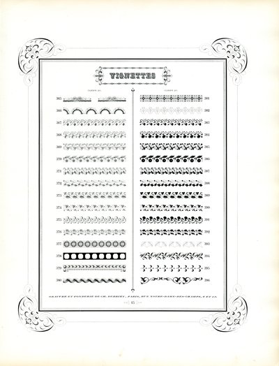 Sammlung von floralen und geometrischen Zierbändern von Charles Derriey
