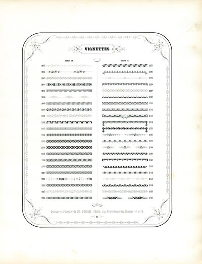 Sammlung von Zierrahmen und Vignetten von Charles Derriey
