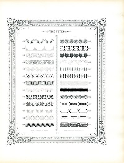 Dekorative Rahmen und ornamentale Muster von Charles Derriey