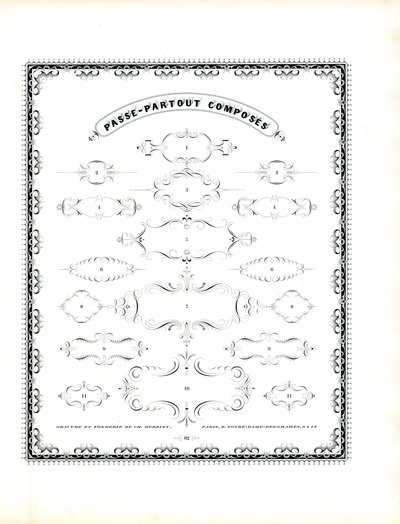 Dekorative Kartuschenserie von Charles Derriey