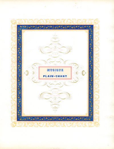 Dekorative Titelseite für Kirchenmusik von Charles Derriey