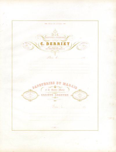 Elegante Briefköpfe für Geschäftskorrespondenz von Charles Derriey